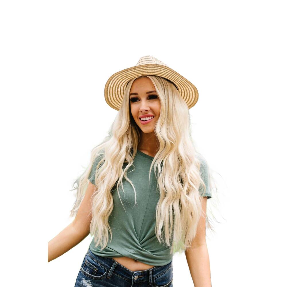 NEW COZY CASUAL twisted crop top in pine